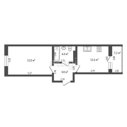 
   Продам 1-комнатную, 37.8 м², Красных Партизан ул, 1/4 к15

. Фото 1.