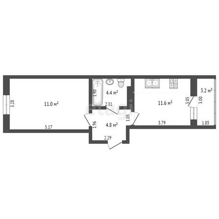 
   Продам 1-комнатную, 37.8 м², Красных Партизан ул, 1/4 к15

. Фото 22.