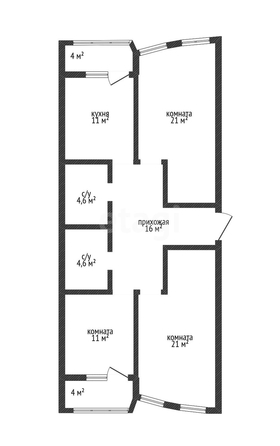 
   Продам 3-комнатную, 92 м², Уральская ул, 100/5

. Фото 1.