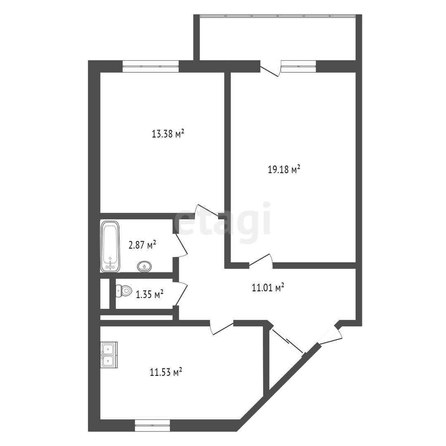 
   Продам 2-комнатную, 57 м², Домбайская ул, 10

. Фото 9.