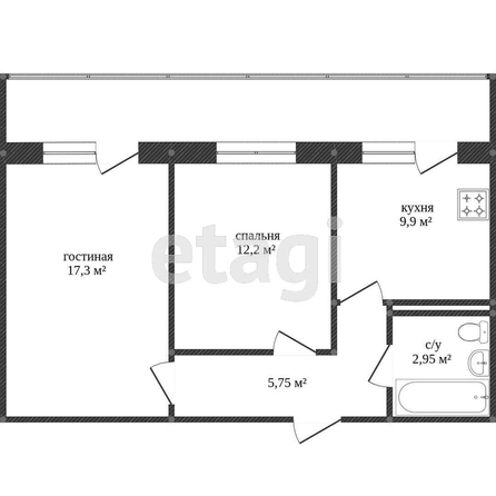 
   Продам 2-комнатную, 52.3 м², Донбасская ул, 3

. Фото 14.