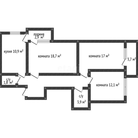 
   Продам 3-комнатную, 74.4 м², Византийская ул, 5

. Фото 1.