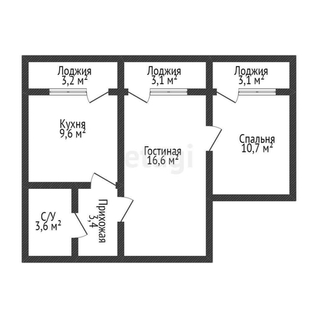 
   Продам 2-комнатную, 44 м², Заполярная ул, 35/12

. Фото 11.