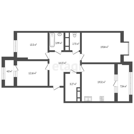 
   Продам 3-комнатную, 96.4 м², Сердце

. Фото 10.