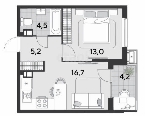 
   Продам 1-комнатную, 39.4 м², 1-й Лиговский пр-д, 21

. Фото 8.