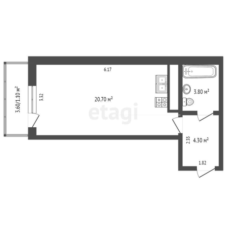 
   Продам студию, 23.4 м², Ярославская ул, 115

. Фото 11.