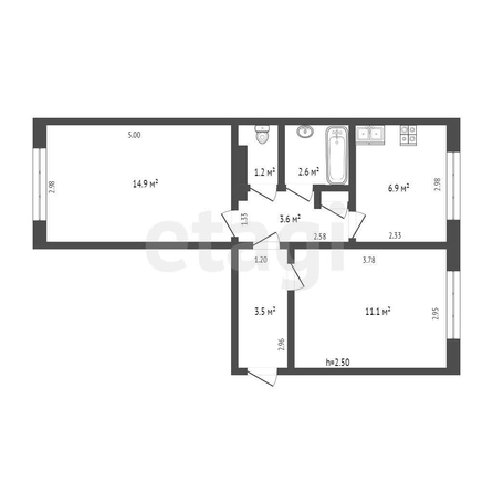 
   Продам 2-комнатную, 44.3 м², Дзержинского (Пашковский жилой масси ул, 99

. Фото 13.