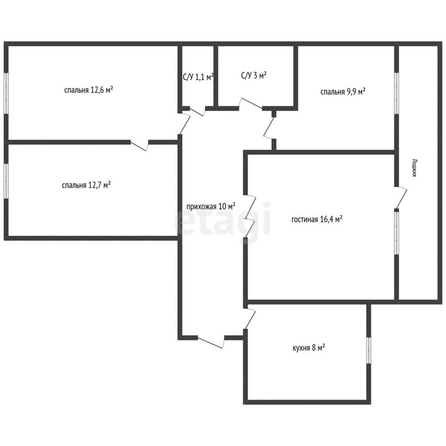 
   Продам 3-комнатную, 73.3 м², Тургенева ул, 181

. Фото 13.