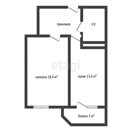 
   Продам 1-комнатную, 44.1 м², Александра Покрышкина ул, 2/2

. Фото 13.