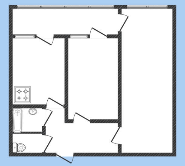 
   Продам 2-комнатную, 52.8 м², Российская ул, 267/4

. Фото 1.