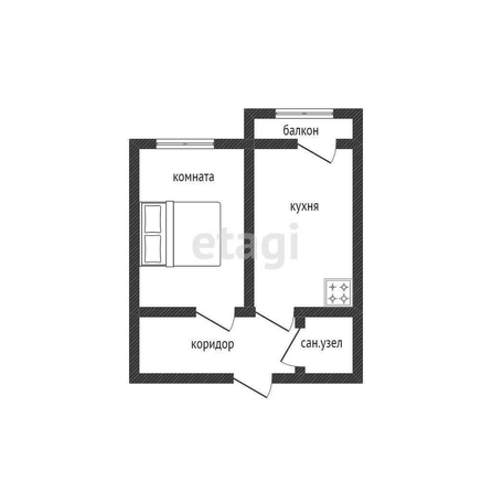 
   Продам 1-комнатную, 39 м², Цезаря Куникова ул, 24/1

. Фото 11.