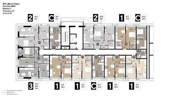 
  Продается 2-комн. квартира, 60.1 м², ЖК DOGMA PARK (Догма парк), литера 18
. Фото 1.