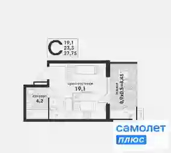 
  Продается студия 27.8 м², в ЖК Новая Елизаветка, литер 17. Фото 9.
