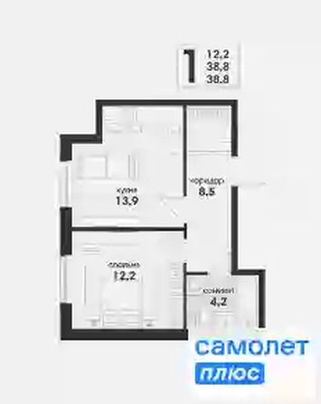 
  Продается 1-комн. квартира 38.8 м², в ЖК Новая Елизаветка, литер 17. Фото 9.