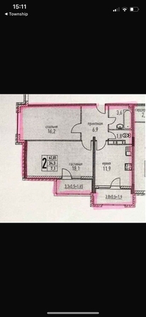 
  Продается 2-комн. квартира, 69 м², Таманская ул, д. 121к5
. Фото 51.
