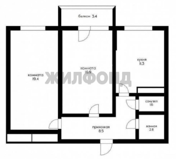 
  Продается 2-комн. квартира, 60.6 м², Валерия Гассия ул, д. 4/7 к2
. Фото 13.