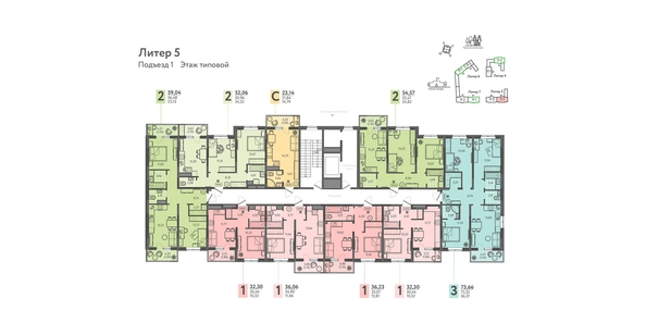 
  Продается 3-комн. квартира, 73.66 м², ЖК Теплые края, литер 5
. Фото 1.