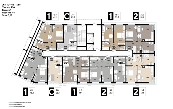 
  Продается 1-комн. квартира, 44.4 м², ЖК DOGMA PARK (Догма парк), литера 13
. Фото 2.