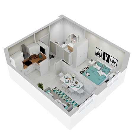 
  Продается 1-комн. квартира, 37.64 м², ЖК Зеленая территория, литера 1.2
. Фото 1.