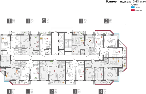 
  Продается студия, 29.3 м², ЖК Рекорд 2, литера 5
. Фото 2.
