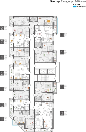 
  Продается студия, 24.7 м², ЖК Рекорд 2, литера 5
. Фото 2.