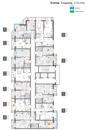 
  Продается студия, 24.7 м², ЖК Рекорд 2, литера 5
. Фото 2.