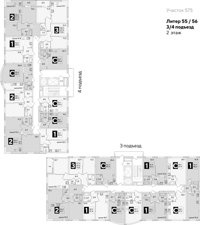 
  Продается 3-комн. квартира 73.8 м², в ЖК Самолет, литера 55. Фото 2.