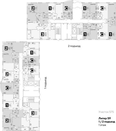 
  Продается 3-комн. квартира, 73.8 м², ЖК Самолет, литера 59
. Фото 2.