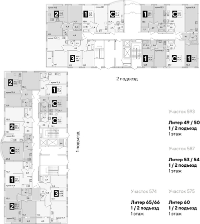 
  Продается 1-комн. квартира, 37.8 м², ЖК Самолет, литера 53
. Фото 2.