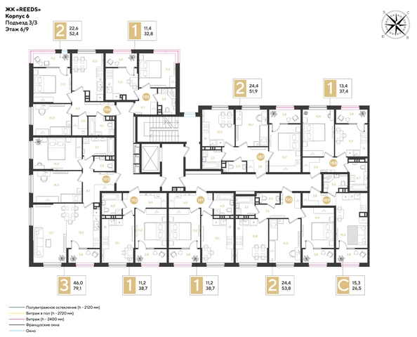 
  Продается студия, 26.5 м², ЖК REEDS (Ридз), литер 6
. Фото 2.