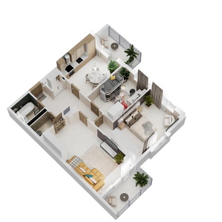 
  Продается 3-комн. квартира, 82.79 м², ЖК Золотой Берег, литер 1
. Фото 1.