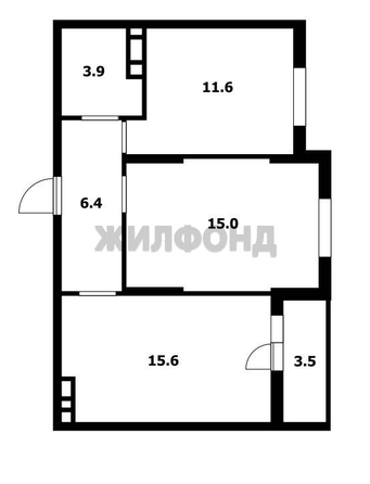 
  Продается 2-комн. квартира 52.5 м², в ЖК Друг, литера 3. Фото 18.