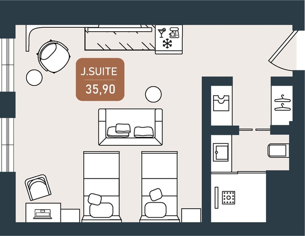 
  Продается номер в отеле 35.9 м², в ГК River Rock Геленджик бэй (Ривер Рок). Фото 25.