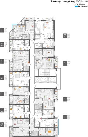 
  Продается 1-комн. квартира 36.2 м², в ЖК Рекорд 2, литера 5. Фото 2.