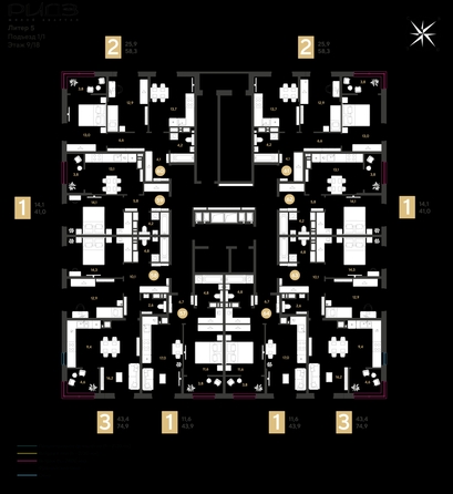 
  Продается 3-комн. квартира 74.9 м², в ЖК РИДЗ, литер 5. Фото 2.