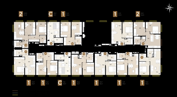 
  Продается 2-комн. квартира 46 м², в ЖК ГРЕЙД, литер 13. Фото 2.