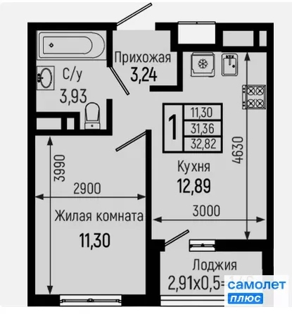 
  Продается 1-комн. квартира 32.8 м², в ЖК Ботаника Хилс, лит 3. Фото 10.