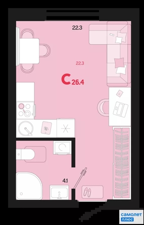 
  Продается студия 26.4 м², в ЖК Первое место, квартал 1.1, литер 1. Фото 15.