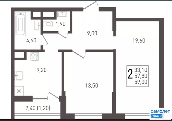 
  Продается 2-комн. квартира 59 м², в ЖК Югге, литера 6. Фото 10.