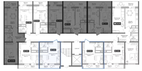 
  Продается студия 21.56 м², в ЖК Цитрус, литер 2. Фото 2.