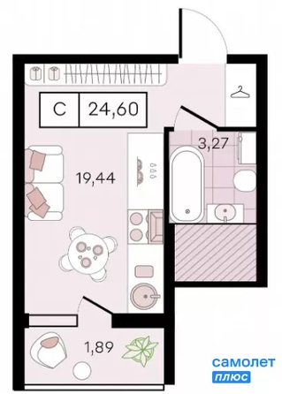 
  Продается студия 24.6 м², в ЖК Новые Сезоны 2, литер 28. Фото 22.