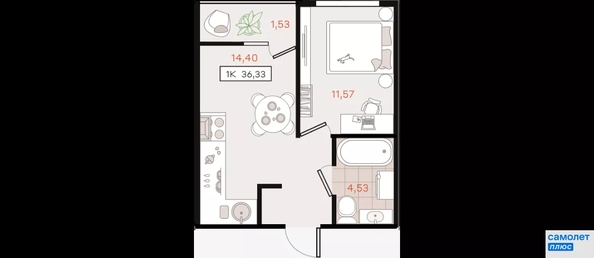 
  Продается 1-комн. квартира 36.3 м², в . Фото 18.