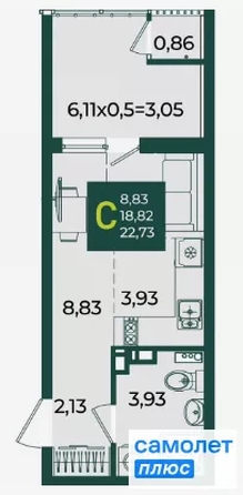 
  Продается студия 22.7 м², в ЖК Образцово, дом 3. Фото 17.