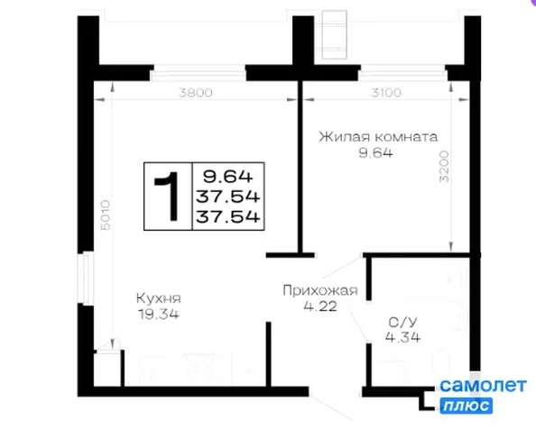 
  Продается 1-комн. квартира 37.54 м², в ЖК Усадьба Гостагаевская, 9.1 л 4. Фото 19.