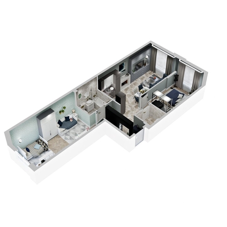 
  Продается 2-комн. квартира 68.2 м², в ЖК Зеленая территория, литера 1.2. Фото 1.