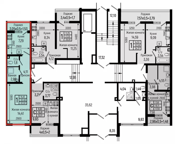 
  Продается 1-комн. квартира 32.02 м², в ЖК Ботаника Хилс, лит 3. Фото 2.