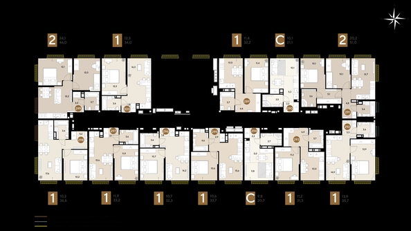 
  Продается 2-комн. квартира 51 м², в ЖК ГРЕЙД, литер 14. Фото 2.