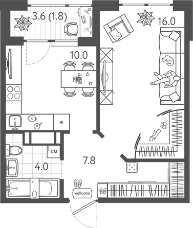 
  Продается 1-комн. квартира 38.9 м², в ЖК Все Свои ВИП, литера 6. Фото 1.