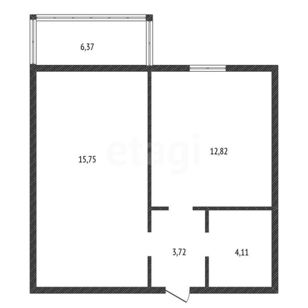 
  Продается 1-комн. квартира 36.8 м², в МКР Любимово, 16 квартал литер 1. Фото 1.