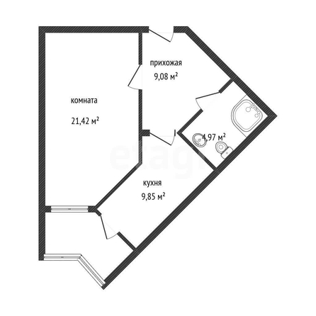 
  Продается 1-комн. квартира 45.8 м². Фото 1.